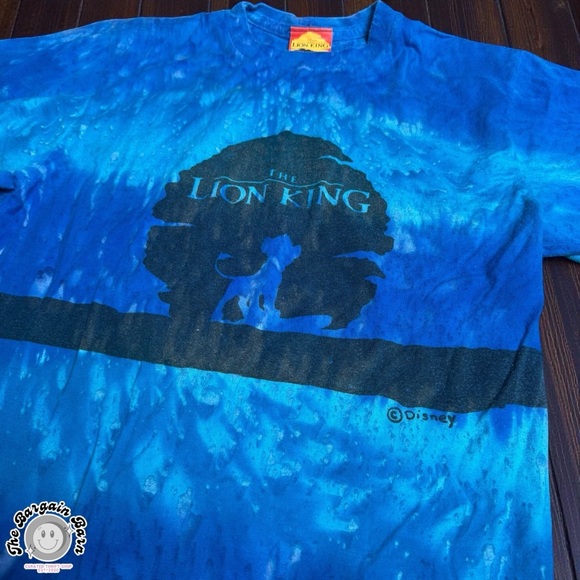 Vintage 90s The Lion King Single Stitch Ombré Tie-Dye Graphic Tee (Youth Large) - Picture 2 of 4